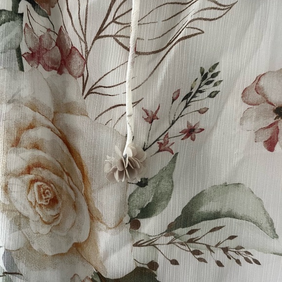 Rachel Zoe Sheer Floral Top Sz XS with Attached Camisole Ruffled Collar - Picture 2 of 6